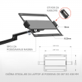 Nosac dvostruki stoni za LCD i notebook crni