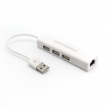 Adapter USB 2.0 na RJ45 i USB HUB 3 porta 2u1 JWD-U25