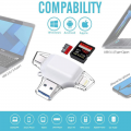 Citac kartica SD microSD na Type C Lightning USB 2.0 JWD-84 beli