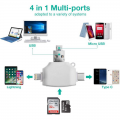 Citac kartica SD microSD na Type C Lightning USB 2.0 JWD-84 beli
