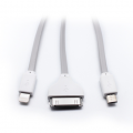 Data kabl Teracell Extreme 3u1(micro USB/iphone 4/iphone 5) sivi 1.2m