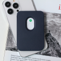 Torbica Leather Magsafe Pocket za iPhone 14 tamno ljubicasta