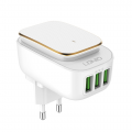 Kucni punjac LDNIO A3305 3xUSB 5V 3.4A sa type C kablom beli