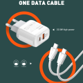 Kucni punjac LDNIO A2421C 22.5W PD + Fast Charger sa Type C kablom beli