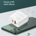 Kucni punjac LDNIO A2421C 22.5W PD + Fast Charger sa Type C kablom beli