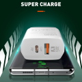 Kucni punjac LDNIO A2421C 22.5W PD + Fast Charger sa Type C kablom beli
