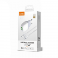Kucni punjac LDNIO A2219 2xUSB 5V 2.4A 12W sa iPhone lightning kablom beli