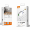 Kucni punjac LDNIO A2219 2xUSB 5V 2.4A 12W sa Type C kablom beli