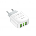 Kucni punjac LDNIO A3312 3xUSB 5V 3.4A 17W sa Type C kablom beli