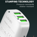 Kucni punjac LDNIO A3312 3xUSB 5V 3.4A 17W sa Type C kablom beli
