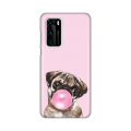 Torbica Silikonska Print za Huawei P40 Pink Dog Bubble