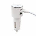 Auto punjac LDNIO DL-C29 dual USB 3.4A sa Type C kablom beli