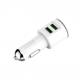 Auto punjac LDNIO C309 dual USB 3.6A sa Type C beli