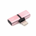 Adapter za slusalice I punjenje W2 iPhone lightning roze