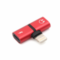 Adapter za slusalice I punjenje W2 iPhone lightning crveni