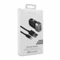 Auto Punjac Puro Mini 2.4A sa iPhone kablom crni