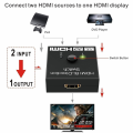 HDMI 2.0 Switch 2 porta 4K