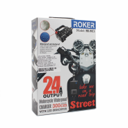 Adapter 2.4A vodootporni za motor 3m crni