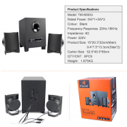 Zvucnik Kisonli TM-6000U 2.1 sistem remote Bluetooth microSD LCD crni