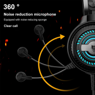 Slusalice Gaming Nubwo N1 PRO LED USB + 3.5mm crne
