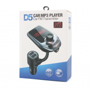 FM transmiter D5 USB TF Bluetooth 5.0 12-24V handsfree crni