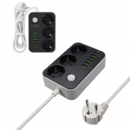 Produzni kabl LDNIO SE3631 3 uticnice 6xUSB 1.6m