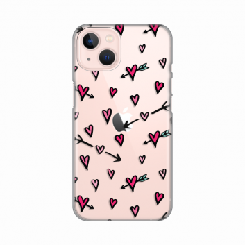 Torbica Silikonska Print Skin za iPhone 13 6.1 Hearts Pattern