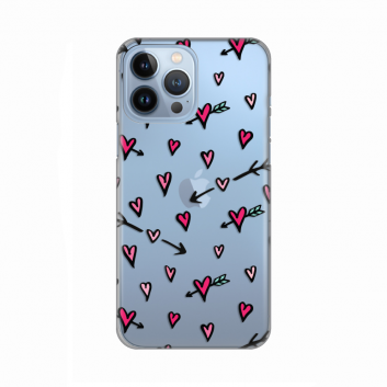 Torbica Silikonska Print Skin za iPhone 13 Pro Max 6.7 Hearts Pattern