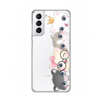 Torbica Silikonska Print Skin za Samsung G991B Galaxy S21 Cats