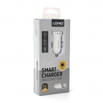 Auto punjac LDNIO DL-C17 2.4A sa iPhone Lightning kablom beli