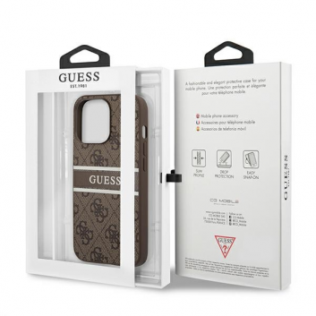 Torbica Guess Stripe za iPhone 13 Pro 6.1 braon  (GUHCP13L4GDBR)