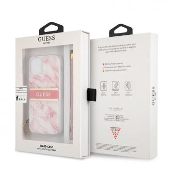 Torbica Guess Marble Strap za iPhone 13 6.1 roze (GUHCP13MKMABPI)
