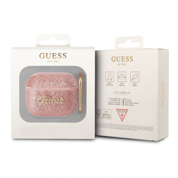 Torbica Guess za Airpods 3 PU Glitter Flake pink (GUA3HGGSHP)