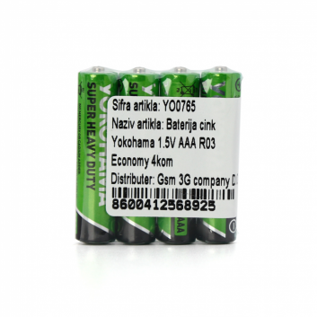 Baterija cink Yokohama 1.5V AAA R03 Economy 4kom