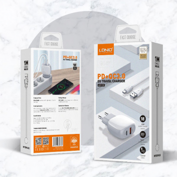 Kucni punjac LDNIO A2313Q PD + QC3.0 sa Type C kablom
