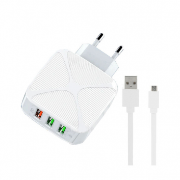 Kucni punjac LDNIO A3310Q 3xUSB, QC3.0 18W, 30W (total) sa micro USB kablom