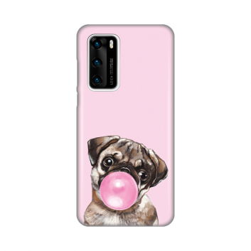 Torbica Silikonska Print za Huawei P40 Pink Dog Bubble