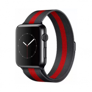 Narukvica intrigue za Apple watch 42mm crno crvena