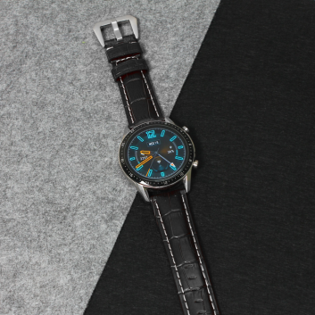 Narukvica elegant relief kozna za smart watch 22mm crna