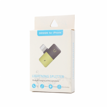 Adapter za slusalice i punjenje W1 iPhone lightning plavi