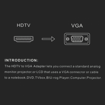 Adapter HDMI M na VGA Z beli JWD-HDMI7
