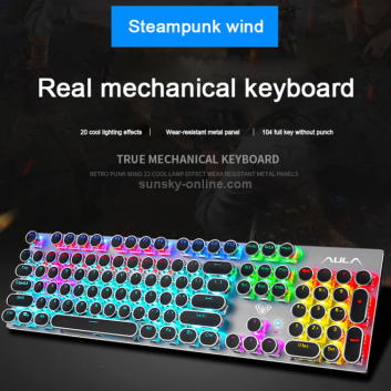 Tastatura Aula F2016-1 mehanicka retro crna